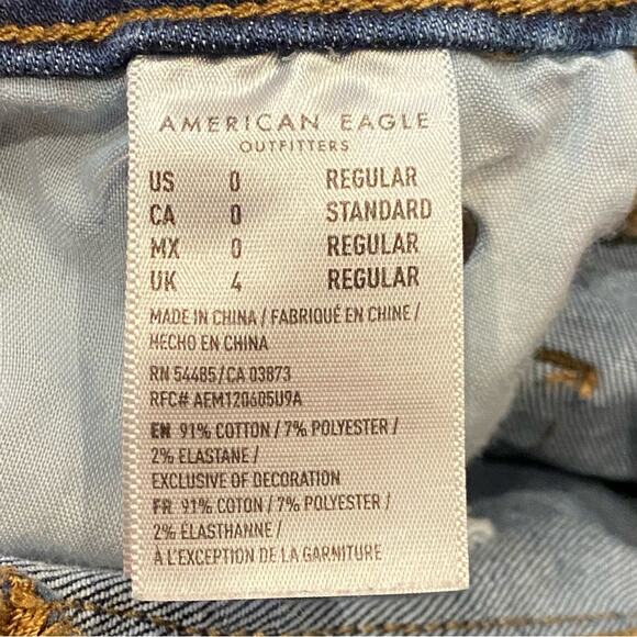 American Eagle Hi-Rise Mini Jean Skirt Raw Hem Women’s Size 0 - Picture 5 of 6